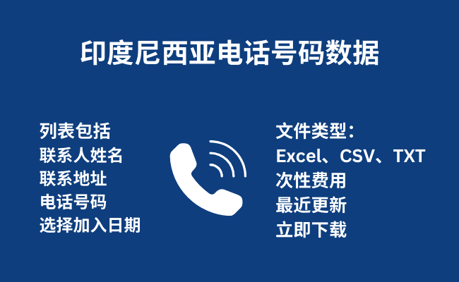 印度尼西亚电话号码数据